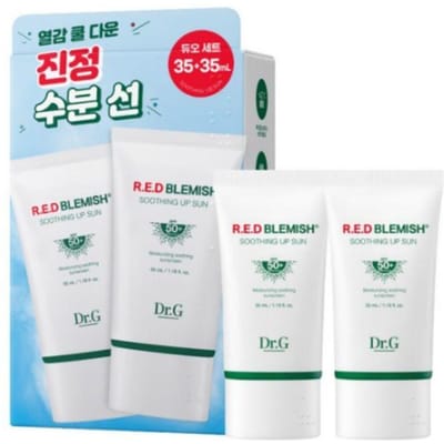 Dr.G Red Blemish Soothing Up Sun SPF50+ PA++++ 35ml × 2 stuks | Kalmerende Dagelijkse Zonnebrandcrème voor Gevoelige Huid | Lichte K-Beauty UV-Bescherming