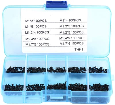JHUBERS - Kleine Schroeven Assortiment Kit - Zelftappende Bouten - Duurzaam en Roestbestendig - M1 M1.2 M1.4 M1.7 - Geschikt voor Elektronica - 100...