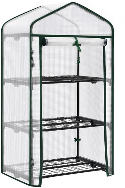 Velmio Tuinkas - Kweekkas - 3 Lagen - Weerbestendige Plantenkas - Foliekas - 69 x 125 x 49 cm - Wit - Broeikas