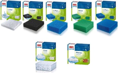 Juwel - Filter spons set - Standaard - Large (L) - 5 soorten + Cirax + Phorax - Aquarium filtermateriaal - voor Juwel Rio 300 & Vision 260