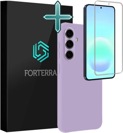 Hoesje Met Screenprotector - Geschikt voor Samsung Galaxy A57 - Sterk & Shockproof - Telefoon Hoes - Back Cover - Siliconen Case - Lila
