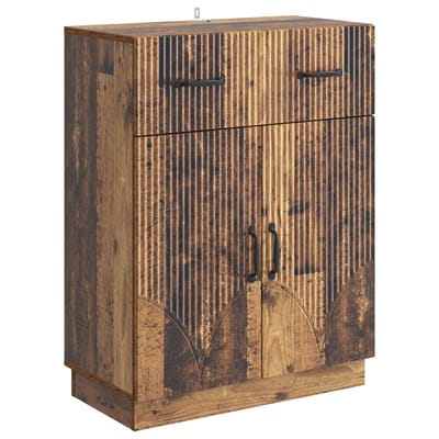 vidaXL - Dressoir - met - lade - Oud - hout - 66 - x - 34,5 - x - 87 - cm - Bewerkt - hout