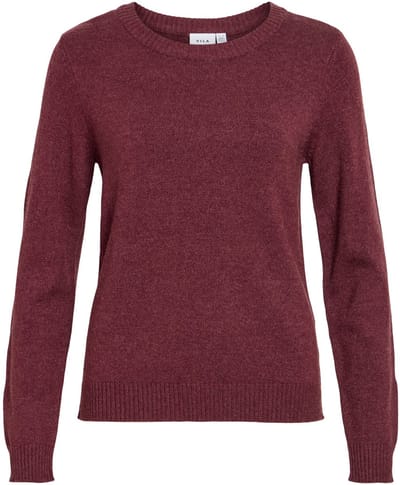 Vila Trui Viril O-neck L/s Knit Top - Noos 14054177 Port Royale/dark Melange Dames Maat - XXL
