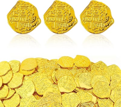 100 Stuks Gouden Speelgeld Munten voor Kinderschattenjacht en Piratenfeestjes