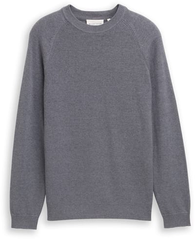 Tom Tailor - Gebreide trui met wol - Maat XL - classic dark grey melange