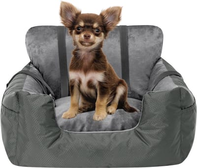 HiPet® Honden Autostoel – Stevige, Comfortabele Autostoel met Veiligheidsriemen & Waterbestendige Polyesterhoes