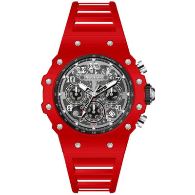 Invicta Racing 69676 Herenhorloge - Quartz Uurwerk - Acryl met Zilveren Wijzerplaat - 43 mm