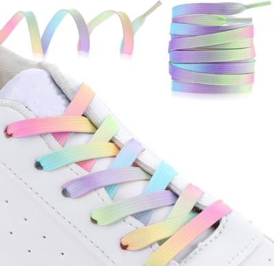 Kleurige platte regenboog veters van 120 cm - Perfect voor sneakers, sportschoenen en hardloopschoenen