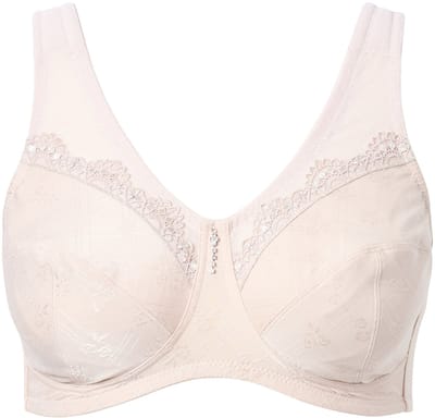 Ulla Popken - Dames - Ontlastingsbeha zonder beugel kant - Beige - Maat 115C