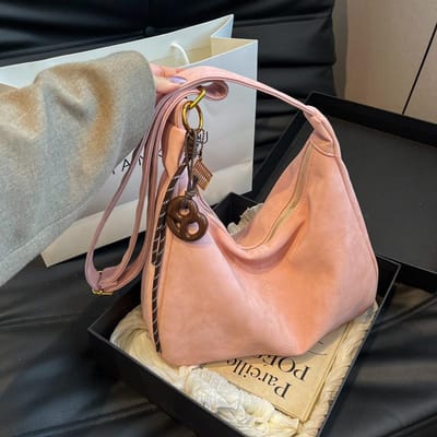 Retro Casual Suède Crossbody Tas voor Dames Nieuwe Herfst en Winter Grote Capaciteit Modieuze Schoudertas Draagtas brown