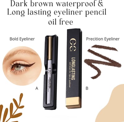 Waterproof long lasting Brown eye liner - Bruin - Smudgeproof - Long lasting - Precisie - Kissproof - Color Brown