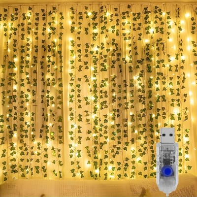 Nivard Klimop Slinger - Met Led Lichtjes - Met Lichtjes - Klimop Kunstplant - Plant Slinger - Hangplant Kunstplanten - Fairy Lights - String Lights - Bedroom - Nep Klimop - 3x1 Meter