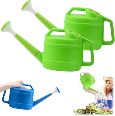 Gieter, plantengieter, 2 liter gieter voor buitenplanten, afneembare lange echtgenoot met grote capaciteit, gieter buiten voor binnen, buiten, tuin, bloemen, planten (groen, 2 stuks)