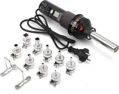 Heteluchtpistool - Warmtegereedschap - Elektronica Reparatie - Instelbare Temperatuur - 450 Watt - Zwart