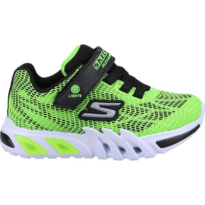 Skechers Baby jongens Flex-Glow Elite Vorlo Trainers (Kalk/zwart)