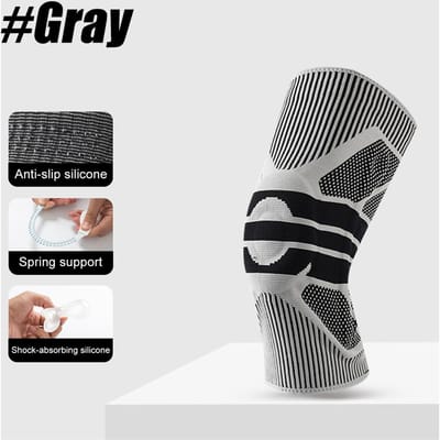 Genouillère Grande Taille Avec Stabilisateurs Latéraux Coussinet Rotulien en Gel Manchon de Compression Unisexe Pour Soutien des Lésions Méniscales 2XL