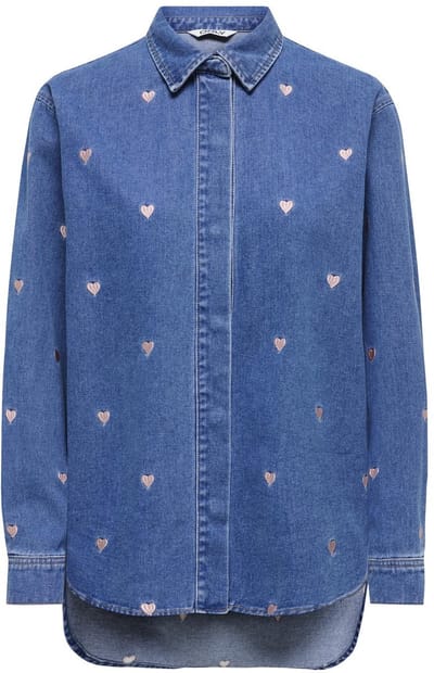 ONLY - ONLVERA LS HEART DNM SHIRT GUA Dames Denim Blouse