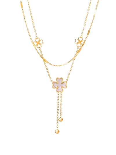 Cliste Couture - Noah Double Chain Ketting - Sieraden - Vrouwen Kettingen - Goudkleurig - Ketting Dames - Staal - cadeau voor vrouwen!