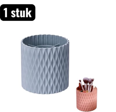 1 stuk - Kwastenhouder - Make-up organizers - Pennenbakjes - 360° Draaibare Make-up Kwastenhouder – Multifunctionele Organizer voor Penselen, Lippenstiften en Potloden – Voor Badkamer en Slaapkamer - Blauw