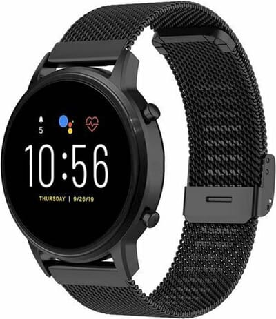 By Qubix - Geschikt voor Garmin bandje - 18mm - Geschikt voor Garmin Venu 3s / Vivoactive 4s / Venu 2s / Vivomove 3s / Forerunner 255s / 265s - Milanese bandje met klemsluiting - Zwart