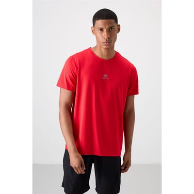 Heren T-shirt met logo-patch en korte mouwen