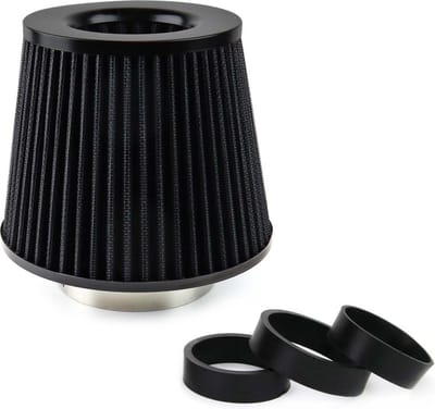 Universele Powerfilter / Open Luchtfilter / Sport filter (Zwart) incl 3 adapters