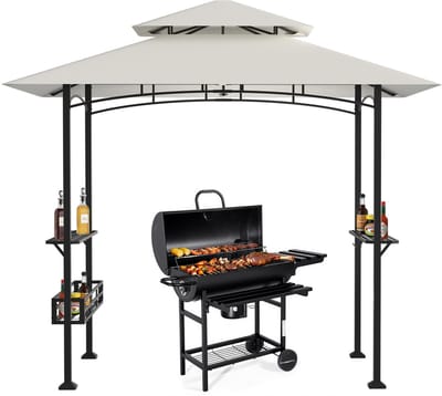 Barbecuepaviljoen met Haken Polyester beige