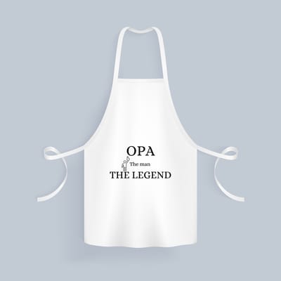Akyol - opa the man the legend Keukenschort - Opa - opa - verjaardag opa - cadeautje - kado - geschenk - 82 bij 71 cm