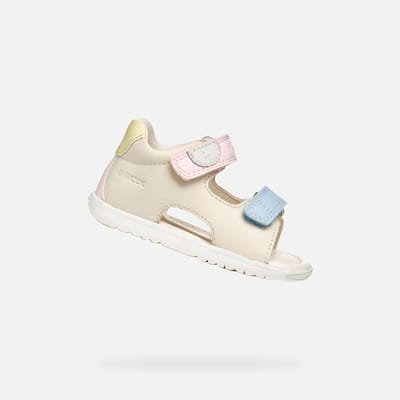 GEOX SANDAL MACCHIA DREUMES Sandalen - LICHT IVOORKLEURIG/LICHTGEEL - Maat 21