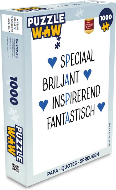 Puzzel Papa - Quotes - Spreuken - Legpuzzel - Puzzel 1000 stukjes volwassenen - Vaderdag cadeautje - Cadeau voor vader en papa
