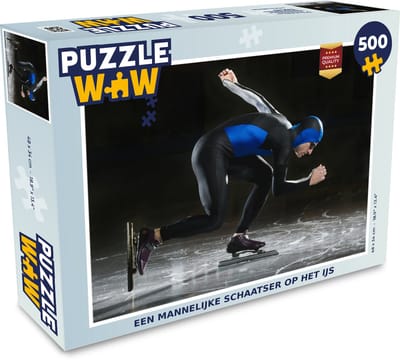 Puzzel Een mannelijke schaatser op het ijs - Legpuzzel - Puzzel 500 stukjes