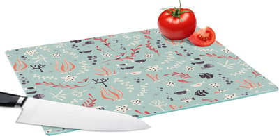 Glazen Snijplank - 39x28 - Onderwater - Planten - Zeedieren - Patroon - Snijplanken Glas