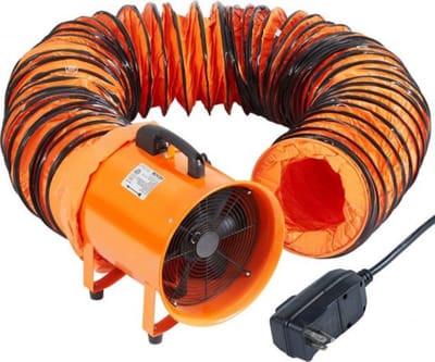 Bouwventilator 900W - 5m Slang - Axiaalventilator Voor Werkplaats - IP44