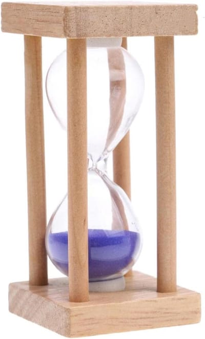 Zandloper Timer - Zandklok Decoratie - Koken Spelletjes - Houten Frame - 9.5 cm Hoog - Paars