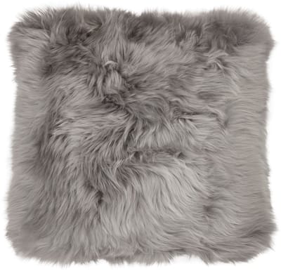 Sheepskin House - Langharig Schapenvacht Kussen - LW - Leren achterkant - 50x50 cm