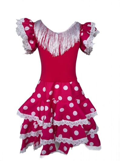 La Señorita - Spaanse Flamenco Jurk Luxe Kind Meisje – Roze Wit – Carnaval Verkleedjurk met Volants – Maat 4 t/m 12