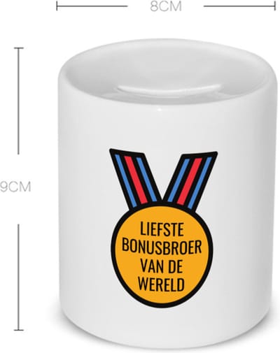 Akyol - liefste bonusbroer van de wereld Spaarpot - Broer - de liefste bonusbroer - verjaardagscadeau - verjaardag - cadeau - cadeautje voor broer - broer artikelen - kado - geschenk - gift - 350 ML inhoud