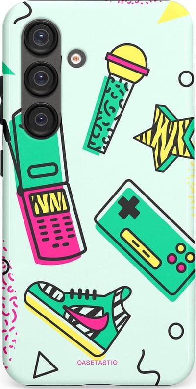 Casetastic Hoesje Geschikt voor Samsung S25 - Stijlvolle Beschermende Duo-layer Case - Retro 80s sneaker