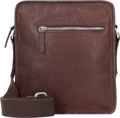 mano Leren Schoudertas Don Pietro Bristol Crossover Bag Dark Brown Donkerbruin