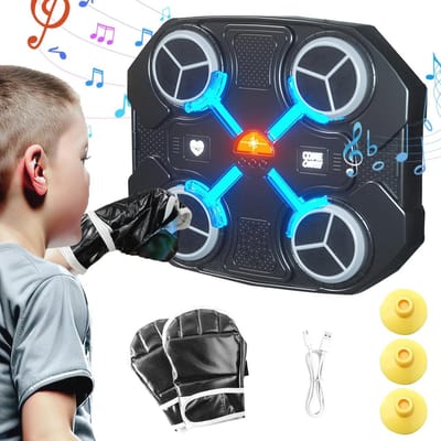 LED Muziekboksmachine voor Thuisoefeningen - Bluetooth Wandgemonteerde Boksmachine met Bokshandschoenen