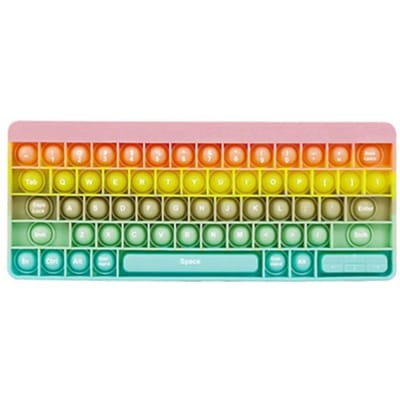 Clavier à bulles à presser Jouet Fidget Arc-en-ciel Sensoriel Anti-stress Jouets à presser Soulagement de l'anxiété Décompression Cadeau pour Enfants Adultes