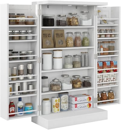 Roossentials keukenkast - Keuken dressoir - Met 2 deuren - 16 planken - Verstelbare planken - Moderne kast - Opbergkast