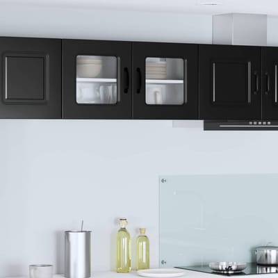 vidaXL - Vaatwasserpaneel - Kalmar - Zwart - 80 - x - 31 - x - 40 - cm - Bewerkt - hout