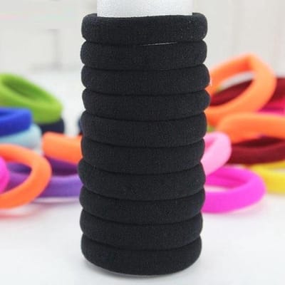 Haarelastiekjes Zwart - 10 Stuks - Elastische Bandjes Haar Elastiekjes / Haarbandjes / Hair Band / Haarclips -  Voor Meisjes / Kinderen