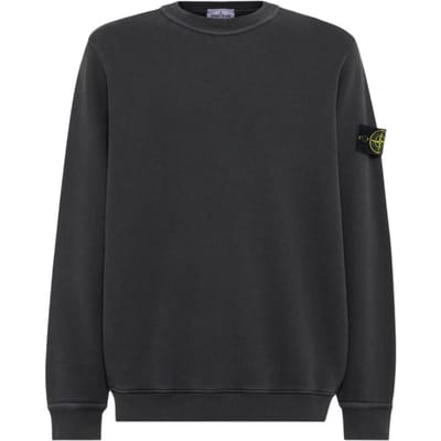 Sweatshirt à col rond et manches longues de couleur unie Stone Island pour homme Gris Plomb K2S156100060S0051-V0062 S black