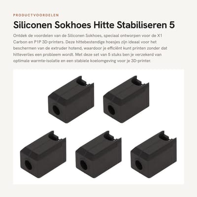 Dailygoods- Siliconen Sokhoes 5 Stuks - Extruder Hotend Cover - Hitte-isolatie - Duurzaam - Temperatuur Stabilisatie - Geschikt voor X1 Carbon/P1P