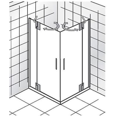 HSK K2P 2 hinged doors on side parts corner entry, 80x90 cm
