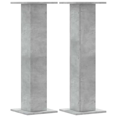 vidaXL - Plantenstandaards - 2 - st - 30x30x95 - cm - bewerkt - hout - betongrijs