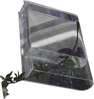 Boekvaas Decoratief - Unieke Vaas - Bloemen Presenteren - Boekvormig Ontwerp - 20 x 15 x 5 cm - Transparant