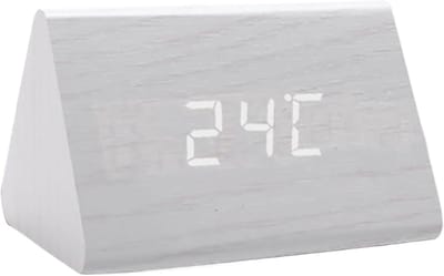 Klok - Digitale klok - Bureauklok - Tafelklok - Wekker - Digitale wekker - Nachtkastje wekker - Met 3 alarmen voor kinderen en volwassenen - geschikt voor op een plank - Wekker voor de slaapkamer - Wekker voor kinderen - tafelwekker - Wit